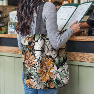 Retro Floral Woven Tapestry Bag