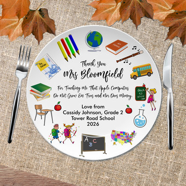 Personalized Teacher Appreciation Gift Plate