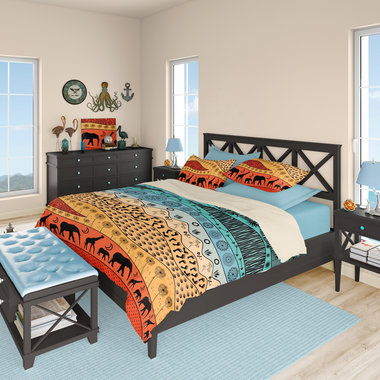 Colorful African Art King Bedding Set