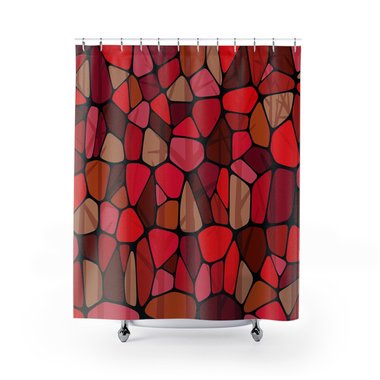 Red Stained Glass Shower Curtain