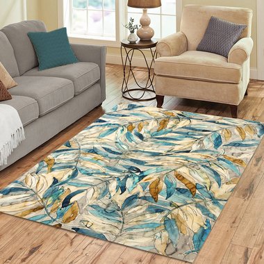 Watercolor Leaf Rug