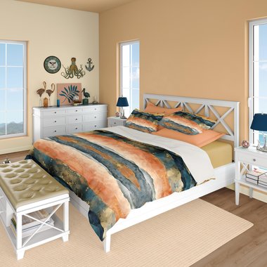 Abstract Stripes Boho King Bedding Set